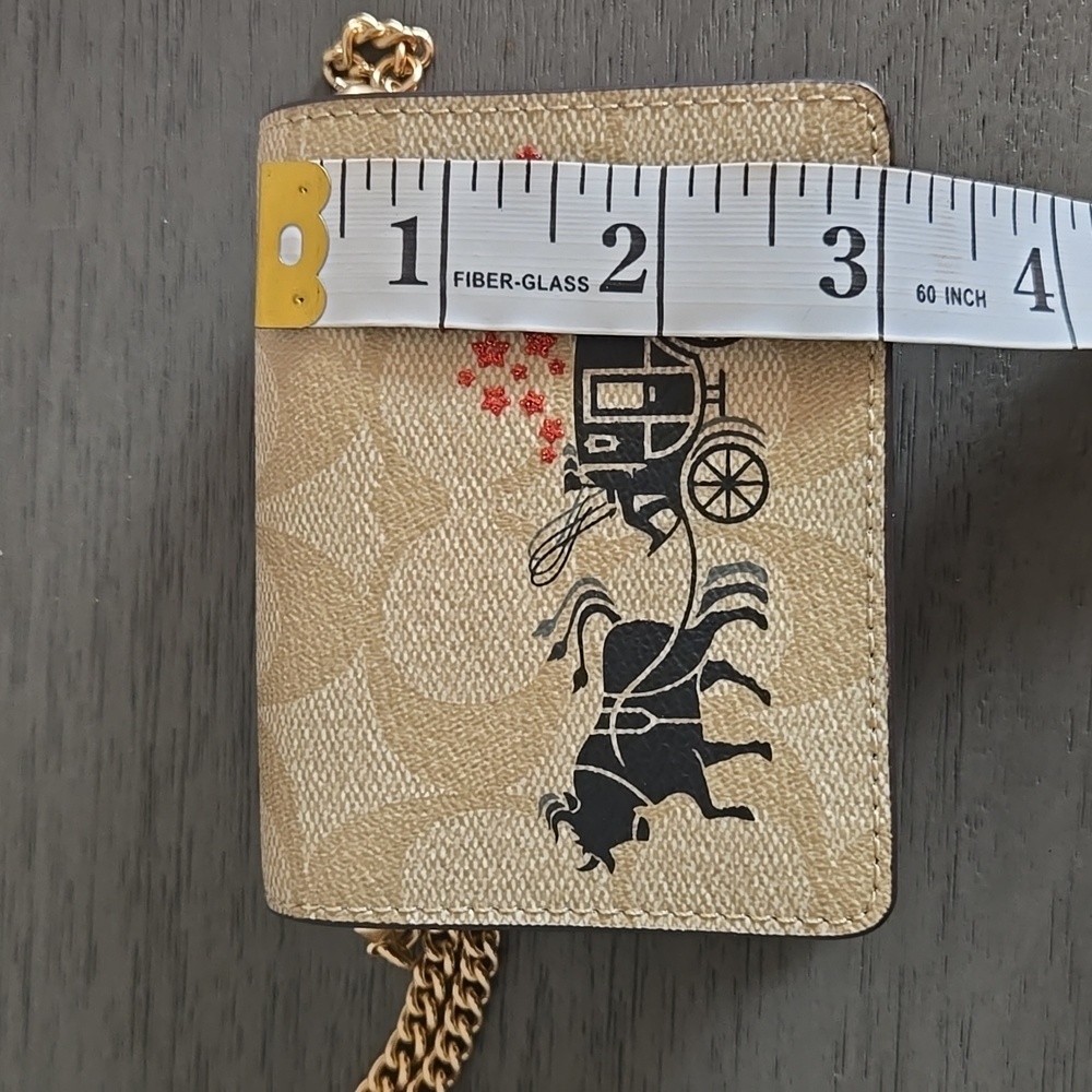 Coach Mini Beige Crossbody Bag with Gold Chain - Picture 9 of 10